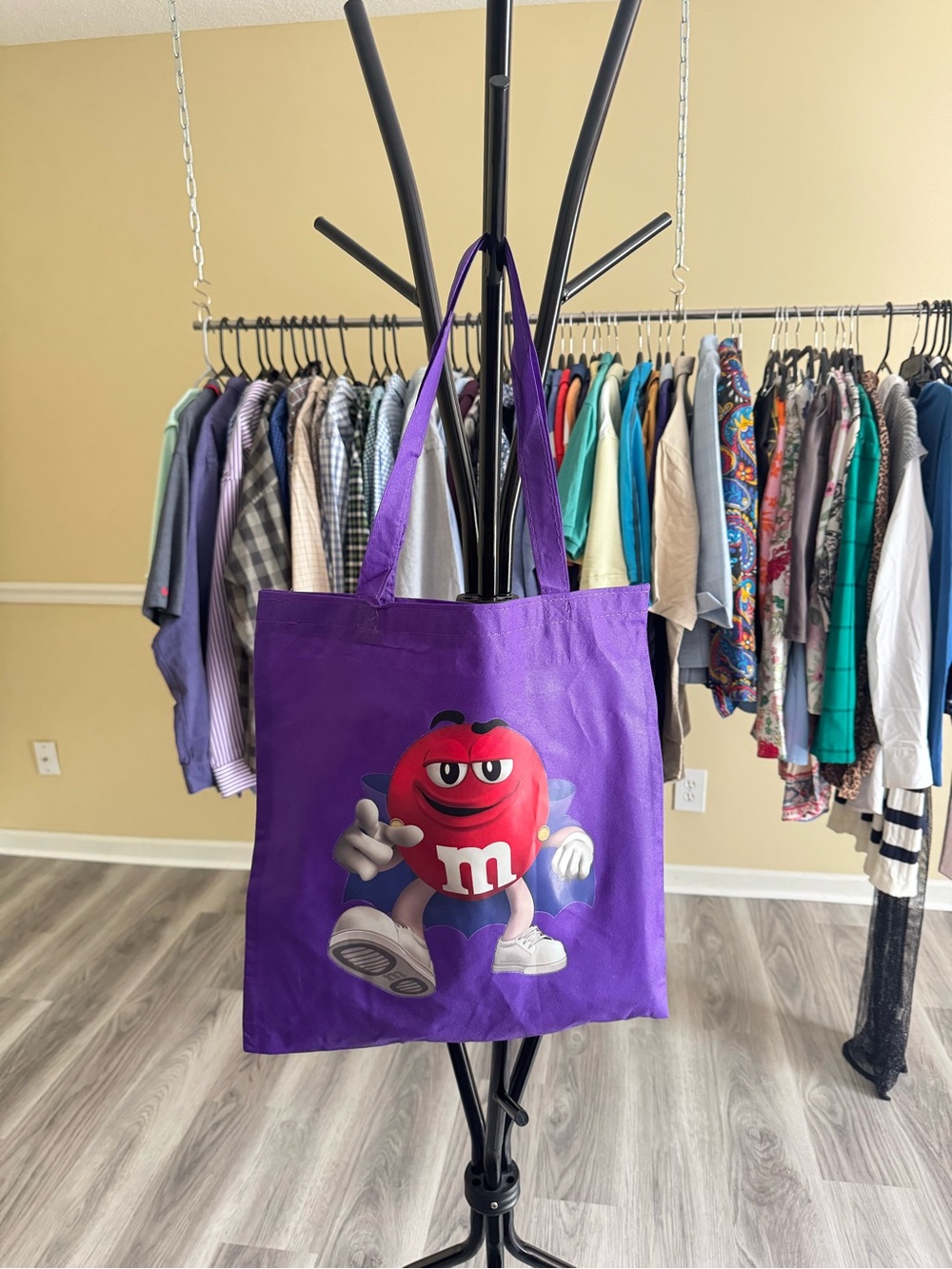 M&M'S Purple Tote Bag with Red M&M Character